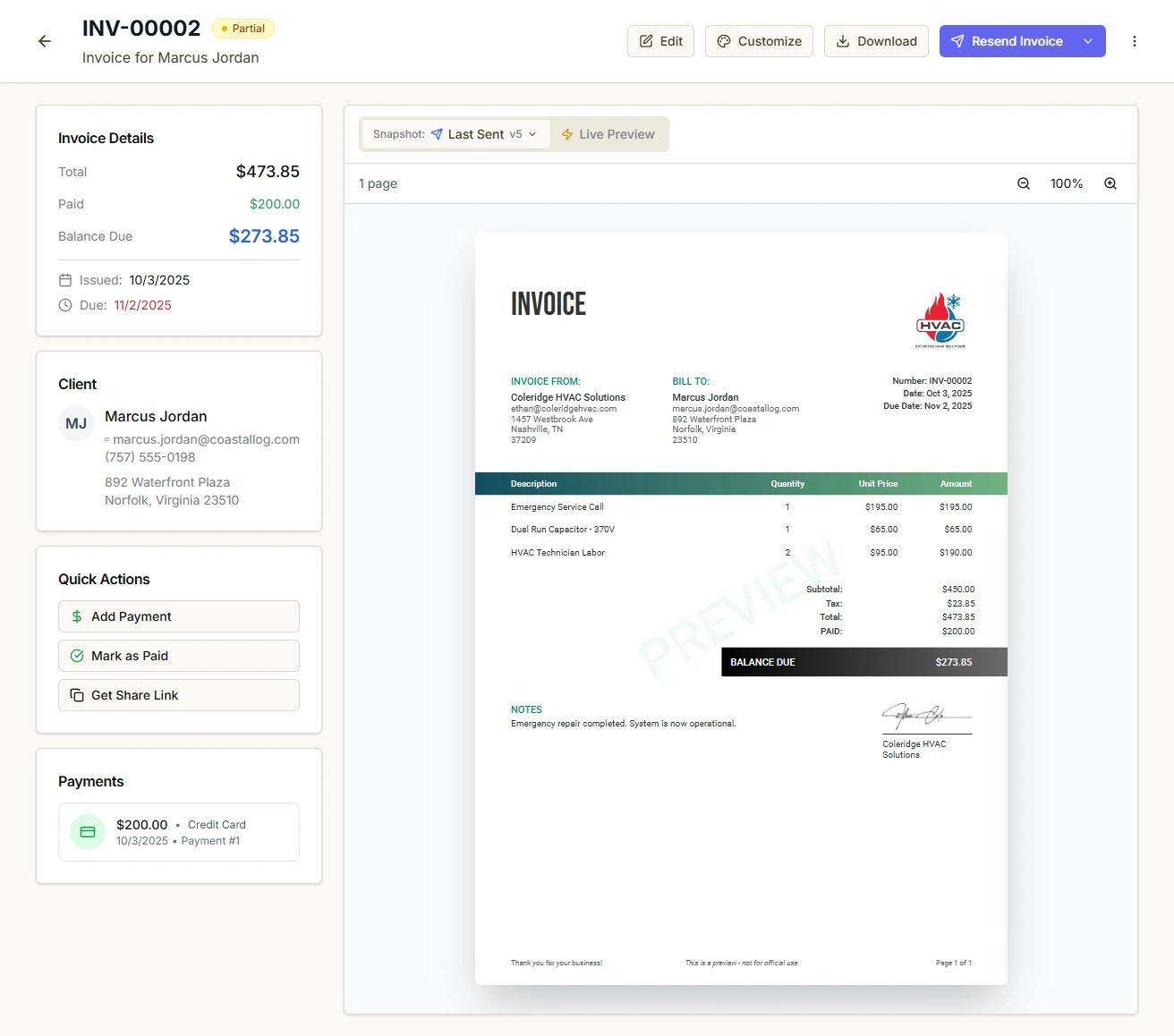 Company settings and branding