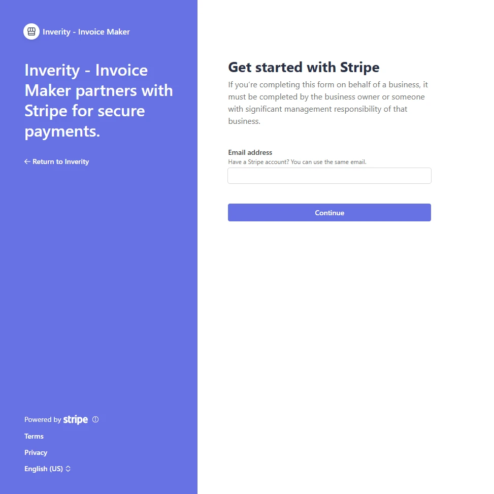 Stripe integration settings page